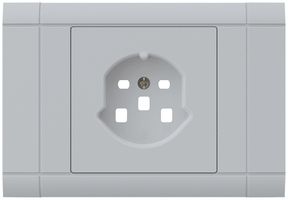 EB-Frontset kallysto für Einbausteckdose 1×T25 Abdeckrahmen steckbar hellgrau