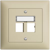 UP-Montageset EDIZIOdue Geradeauslass, für 2×RJ45 freenet, vanille