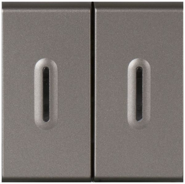 EB-Leuchtwippschalter MOS magnesium 1/3+3/1L mit LED Orientierung