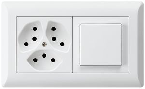 UP-Kombination kallysto.line Gr.I-I horizontal 3×Typ 13+Schalter S3 weiss