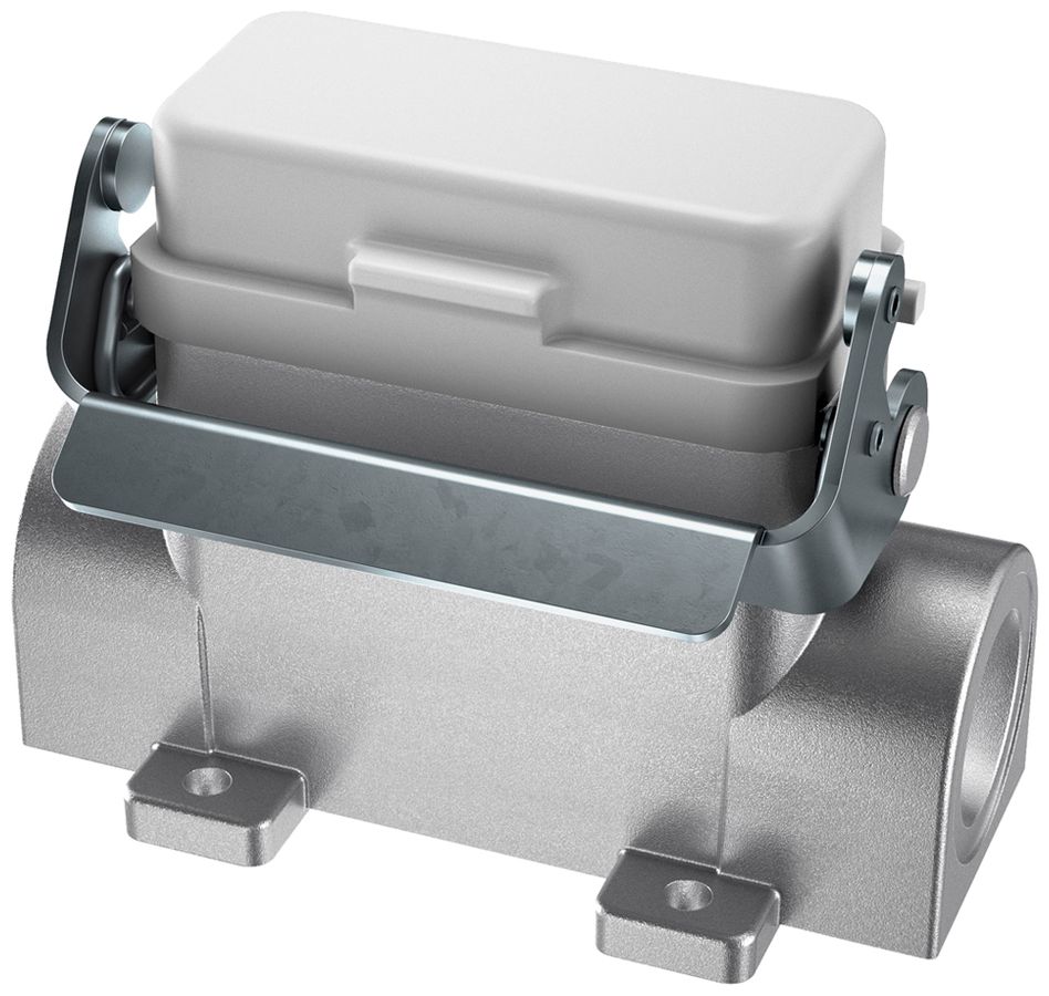 Sockelgehäuse Walther PROCON T701710MS, Stutzen 2×M20, Klappdeckel, H=52mm, Al