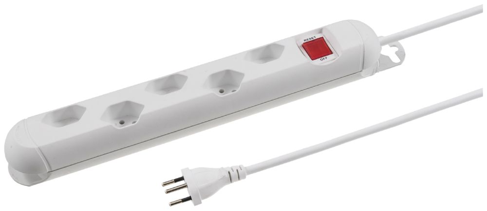 Prise multiple STEBA STRONG 5×T13 avec interrupteur 3m blanc