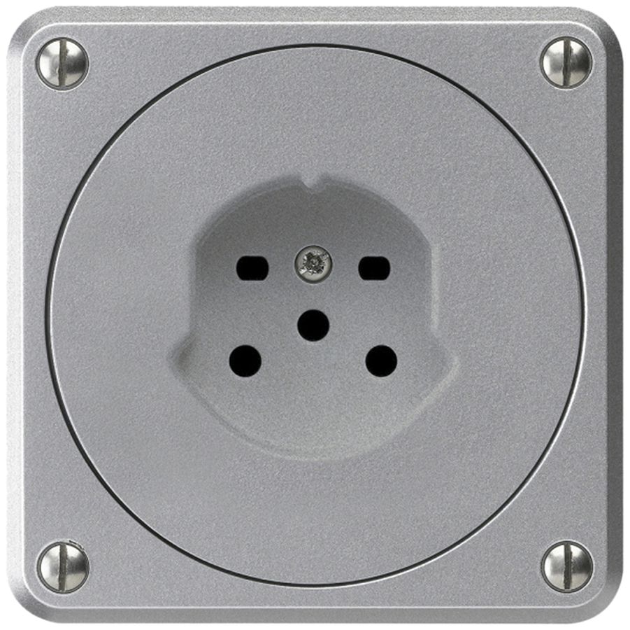 Steckdose HA robusto Typ 15 mit Steckklemmen aluminium