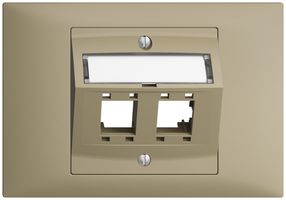 EB-Montageset EDIZIOdue BKE, mit Schrägauslasshaube, für 2×RJ45, sand