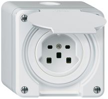 Presa AP HA robusto tipo 25 con morsetti a innesto con coperchio bianco