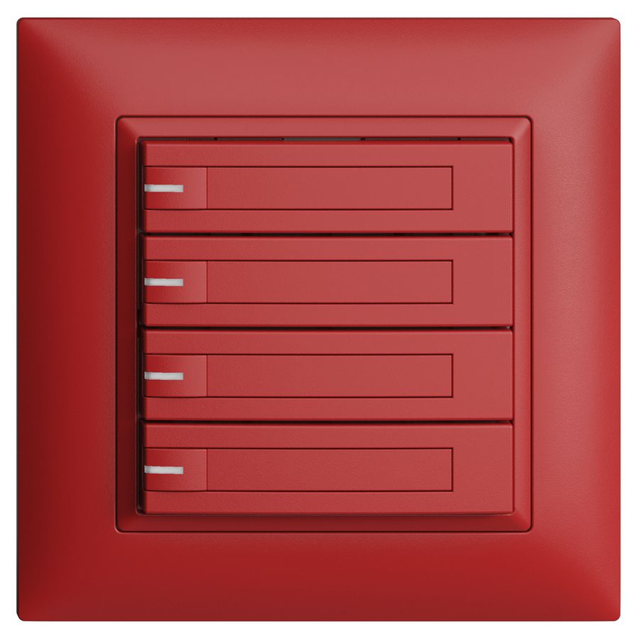 Poussoir KNX RGB ENC EDUE FMI, 250mW, a.LED RGB, papier, 4×pouss., 1×touche, ber