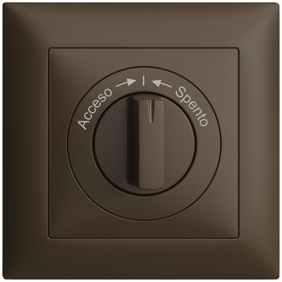 Frontset EDIZIOdue Acceso->I<-Spento coffee 88×88mm für Schwenktaster