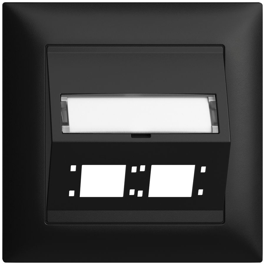 Kit montage ENC EDIZIOdue FMI sortie oblique 2×R&M cat.6A/LC spécial, noir