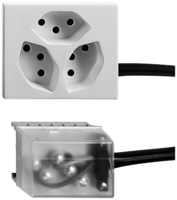 EB-Steckdose FLF 3×T13 FP L2 orange FH ST Ecobus power