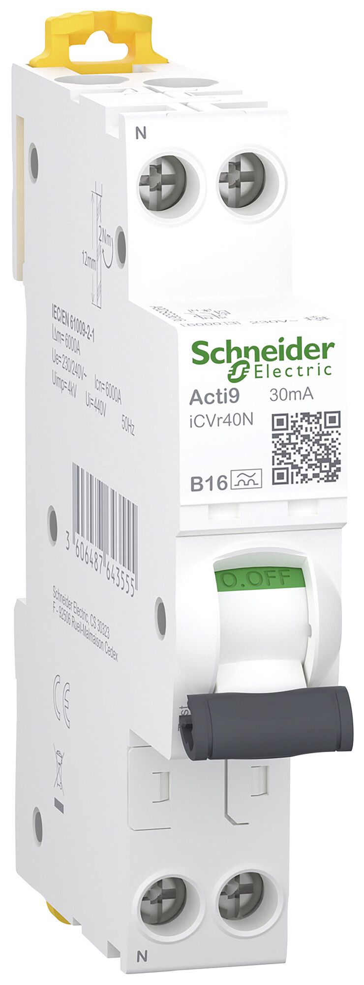 Disjoncteur différentiel Clario iC40 2P 230V B 16A 0.03A A 1UM 6kA