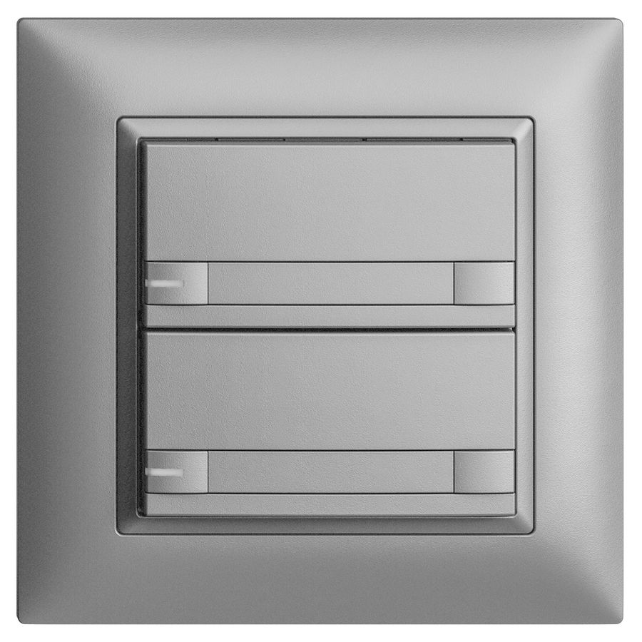 UP-KNX-Taster RGB EDUE FMI, 250mW, m.RGB-LED, m.Papier., 2×Taste, 2×Tastenb., si