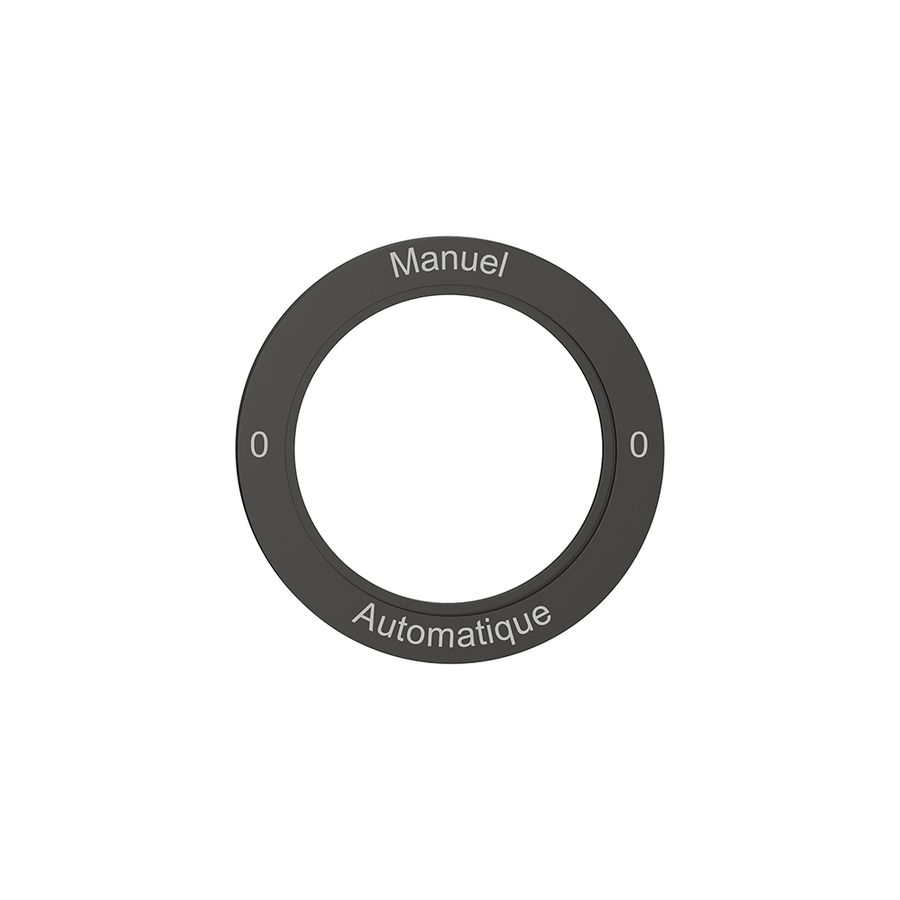 Kennscheibe NEVO, f.Drehschalter, 0-Manuel-0-Automatique, schwarz