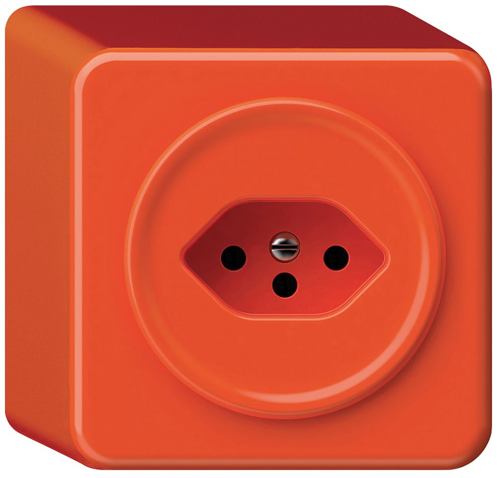 Prise AP origin 1×type 13 10A 230V 88×88×54mm orange