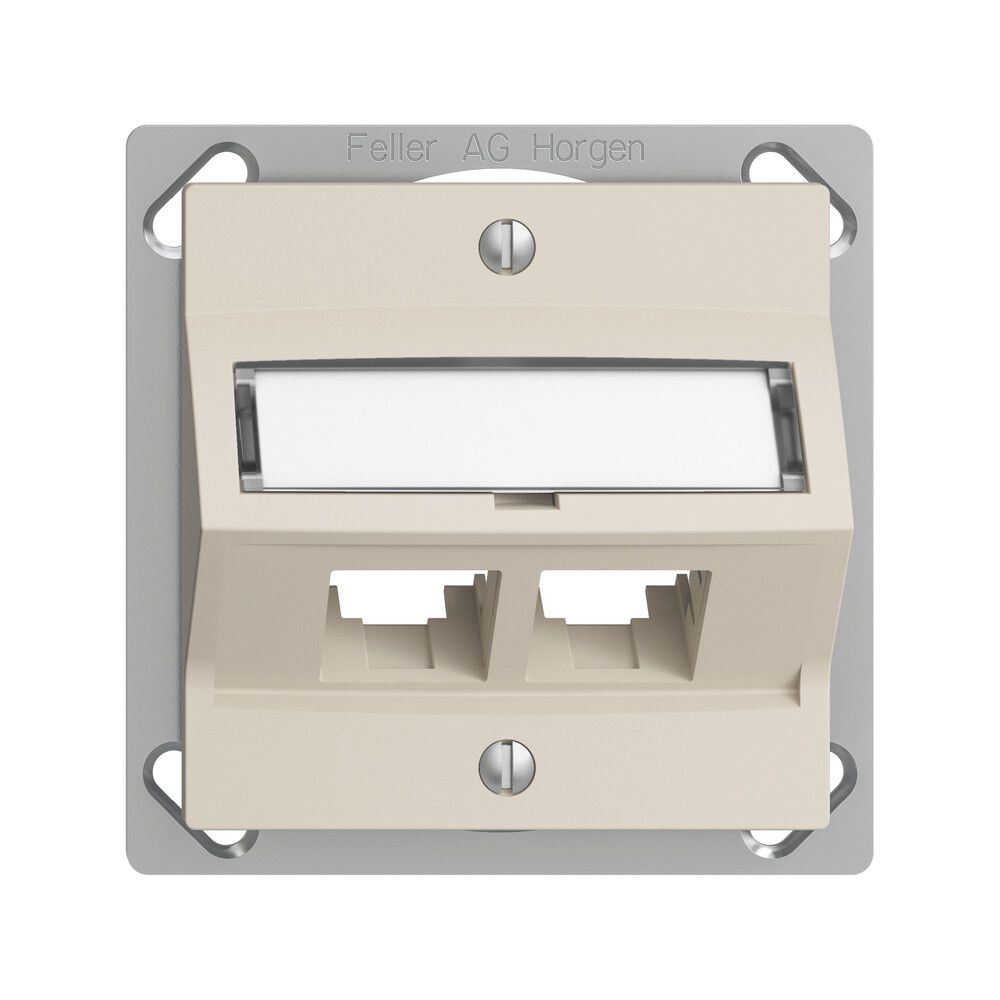 EB-Montageset S-One EDIZIOdue FM.TE für 2×RJ45 schräg, crema