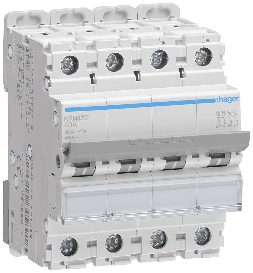 Leitungsschutzschalter Hager MCB 4P 415V Typ C 32A 4TE