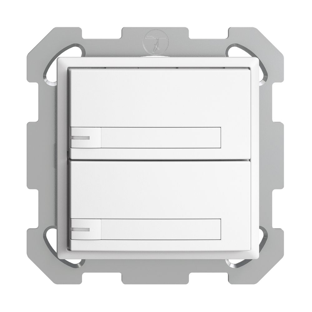 UP-KNX-Taster RGB EDUE, 250mW, m.RGB-LED, m.Papier., 2×Taste, 1×Tastenb., ws