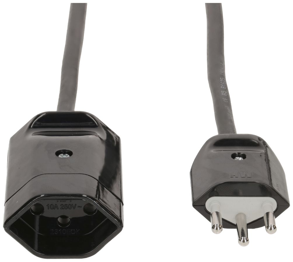 Verlängerungskabel MAX HAURI Td 3×1mm² 3m schwarz Stecker T12/13