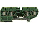 Morsetto di terra componibile Woertz 0.5…2.5mm² molla 4×1 DIN 35mm verde/giallo