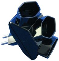 Abzweigstecker 3×T13 schwarz, mit Kinderschutz