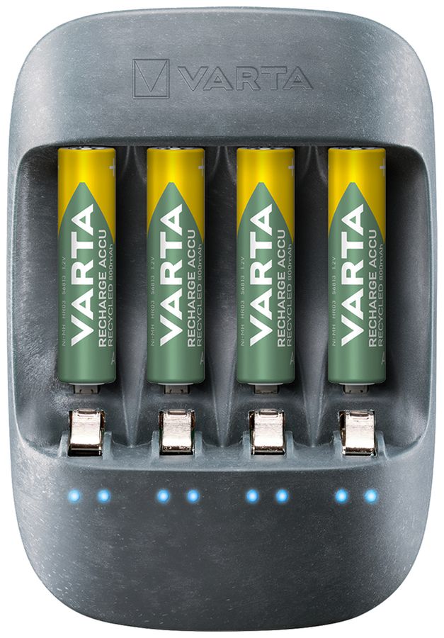 Chargeur VARTA Eco avec 4×accu NiMH AAA 800mAh recyclé