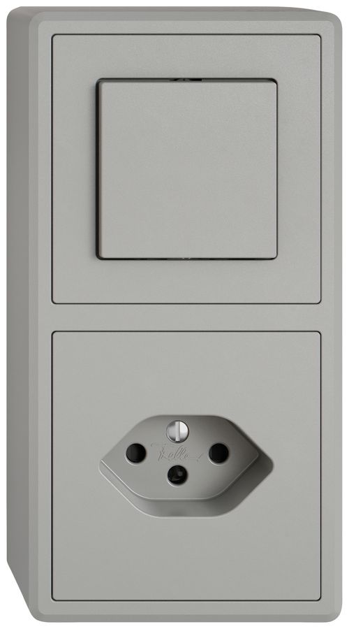 Combinaison AP EDIZIO.liv SNAPFIX® 2×1 140×74mm schéma 3/1L+1×T13 gris clair