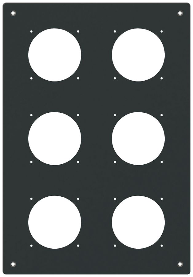 UP-Montageplatte robusto 3×2 Aluminium, schwarz