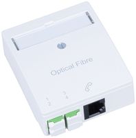 UP-LWL-Anschlussdose R&M, 2×LC/d APC SM + 1×RJ45 4P, 60×60mm, weiss