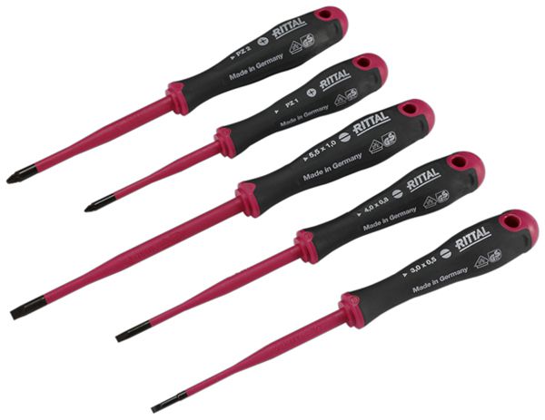 Schraubenzieher-Set Rittal AS 4052.211 SL 3×0.5/SL 4×0.8/SL 5.5×1/PZ 1/PZ 2