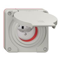 Steckdose NEVO N.CO 1×T23, IP55 gemäss SN 441011, m.roter Dichtung, lichtgrau