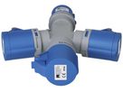 Deviatore incrociato MH 1×spina CEE 16A 3×presa CEE 16A blu 230V IP44