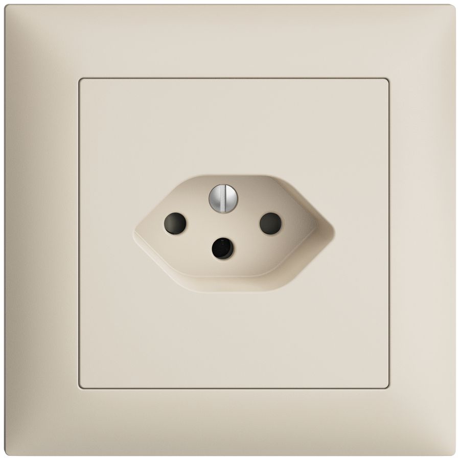 UP-Steckdose EDIZIOdue T13 crema mit Shutter