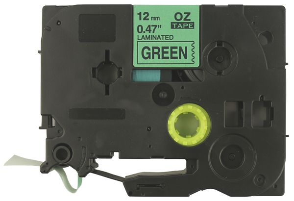 Schriftbandkassette kompatibel zu OZE-731, 12mm×8m, grün/schwarz