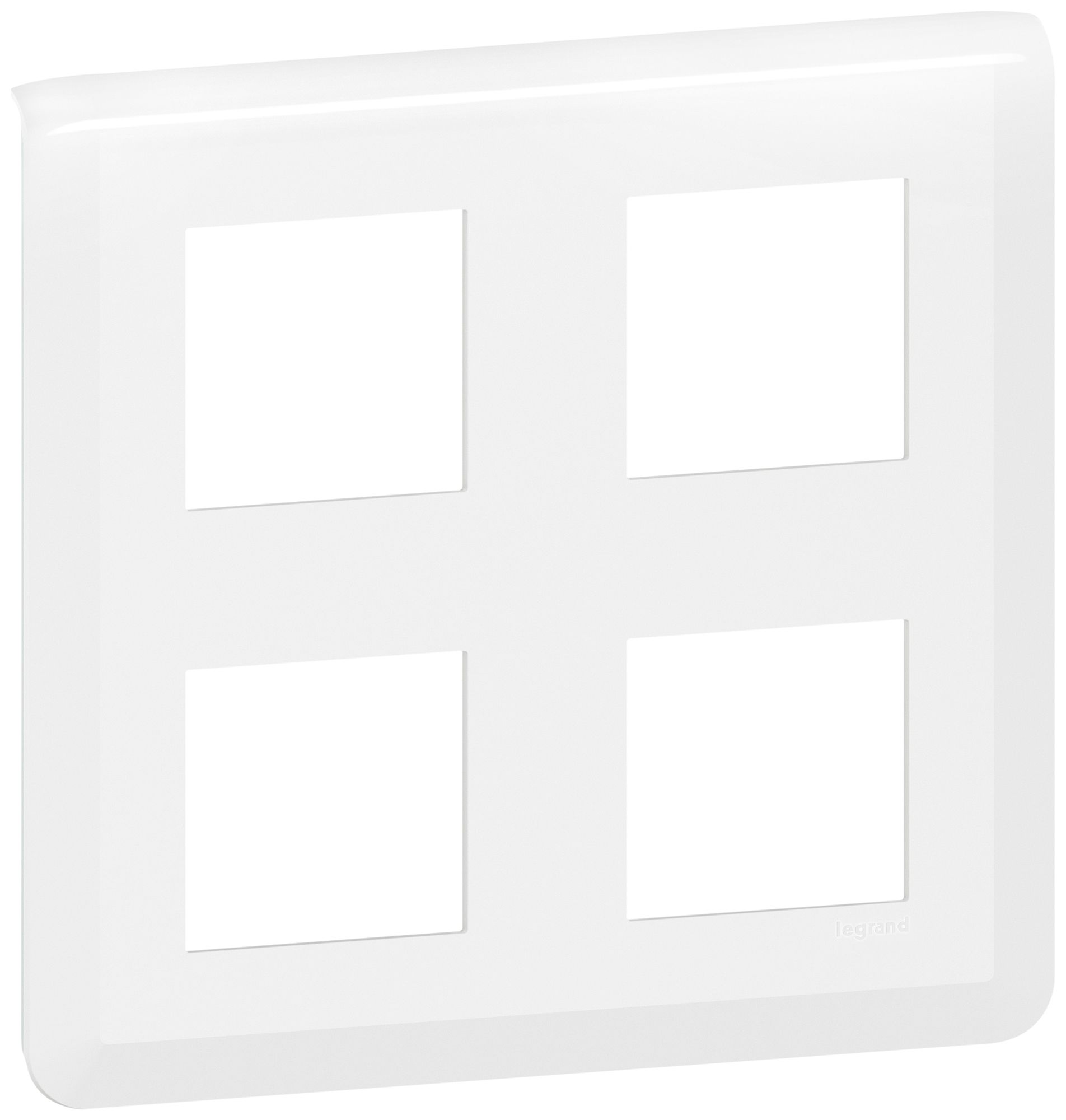 Cadre de recouvrement MOS 4×2 modules carré blanc
