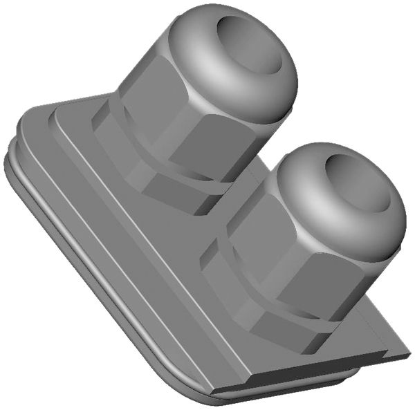 Ingresso cavi, per PrevaLight, 2×pressacavo, Ø8…12mm, PC, grigio