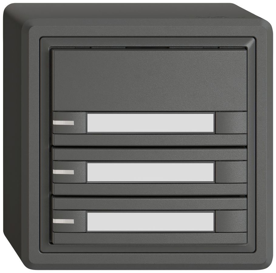 Poussoir KNX RGB AP EDIZIO.liv SNAPFIX® capteur temp.RGB-LED étiqu.3×com.2T grf