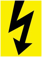Warnaufkleber Blitz 60×80mm selbstklebend gelb