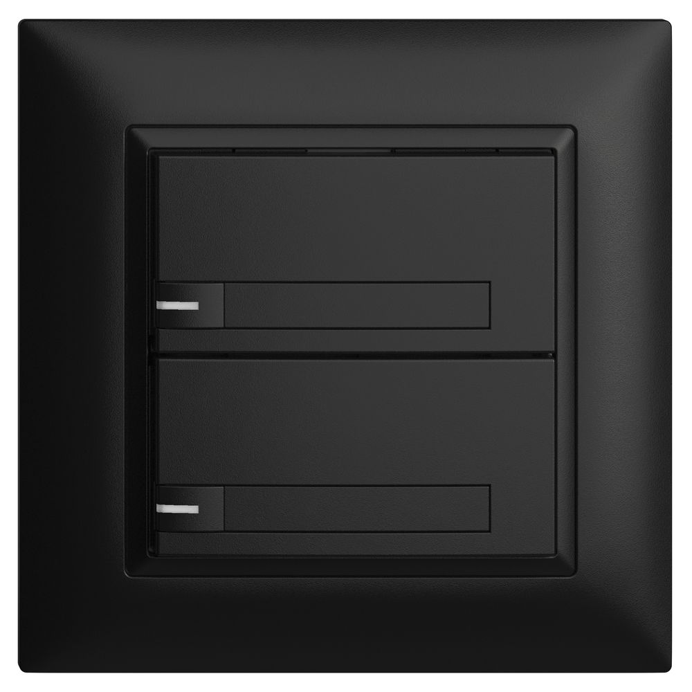 UP-KNX-Taster RGB EDUE FMI, 250mW, m.RGB-LED, m.Papier., 2×Taste, 1×Tastenb., sz