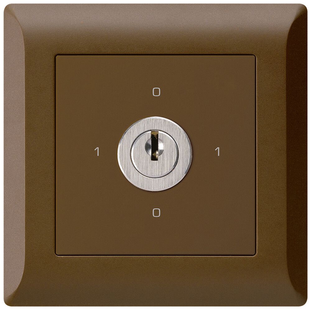 UP-Drehschalter kallysto.line 0/3L braun mit Schloss Kaba 8