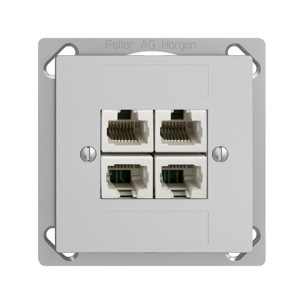 EB-Dose 4×RJ45/u 4P getr. EDIZIOdue hellgrau ITplus