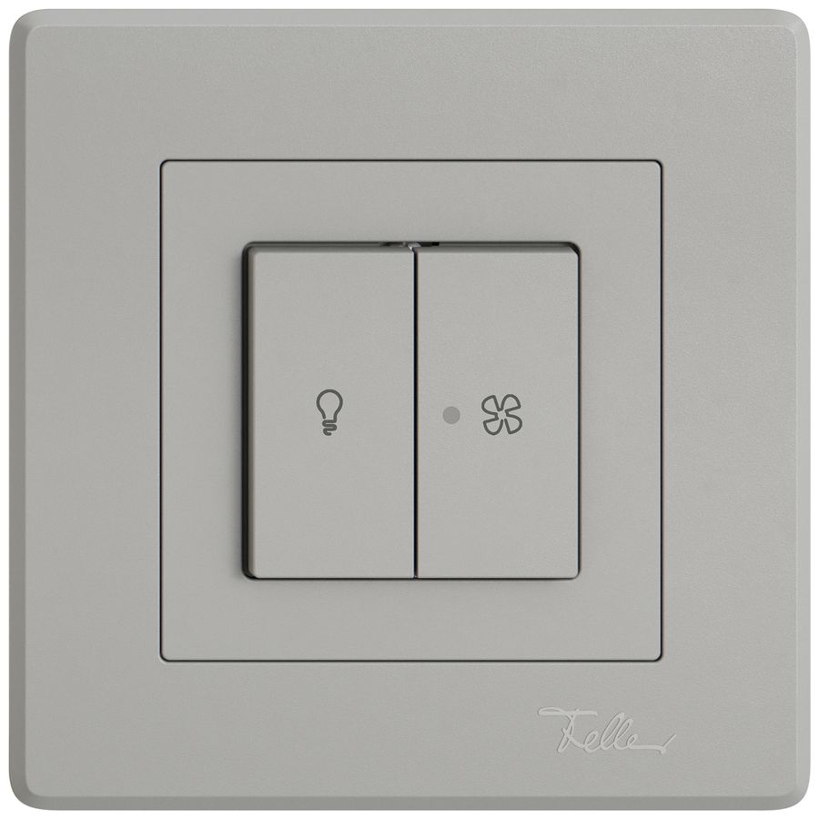 Kit di montaggio INC EDIZIO.liv SNAPFIX® p.luce&venti 2 tasti lent.front.grc