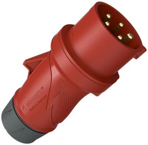 Stecker CEE PowerTOPXtra 16A IP54 5P 6h 400V Ø68×163mm rot