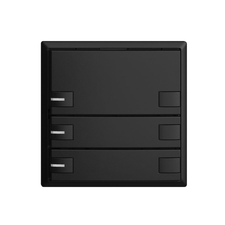 KNX-Taster RGB EDUE, 250mW, m.RGB-LED, 3×Taste, 2×Tastenb., sz