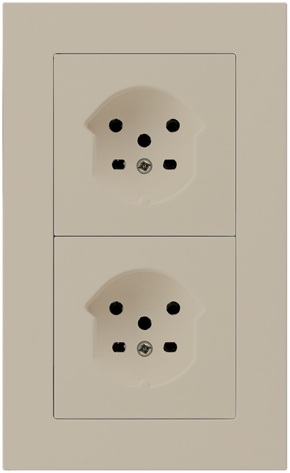 UP-Kombi 2×1 HA kallysto.pro 2×Typ 15 mit Steckklemmen beige