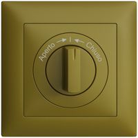 Kit frontal EDIZIOdue Aperto->I<-Chiuso olive 88×88mm pour contact pivotant