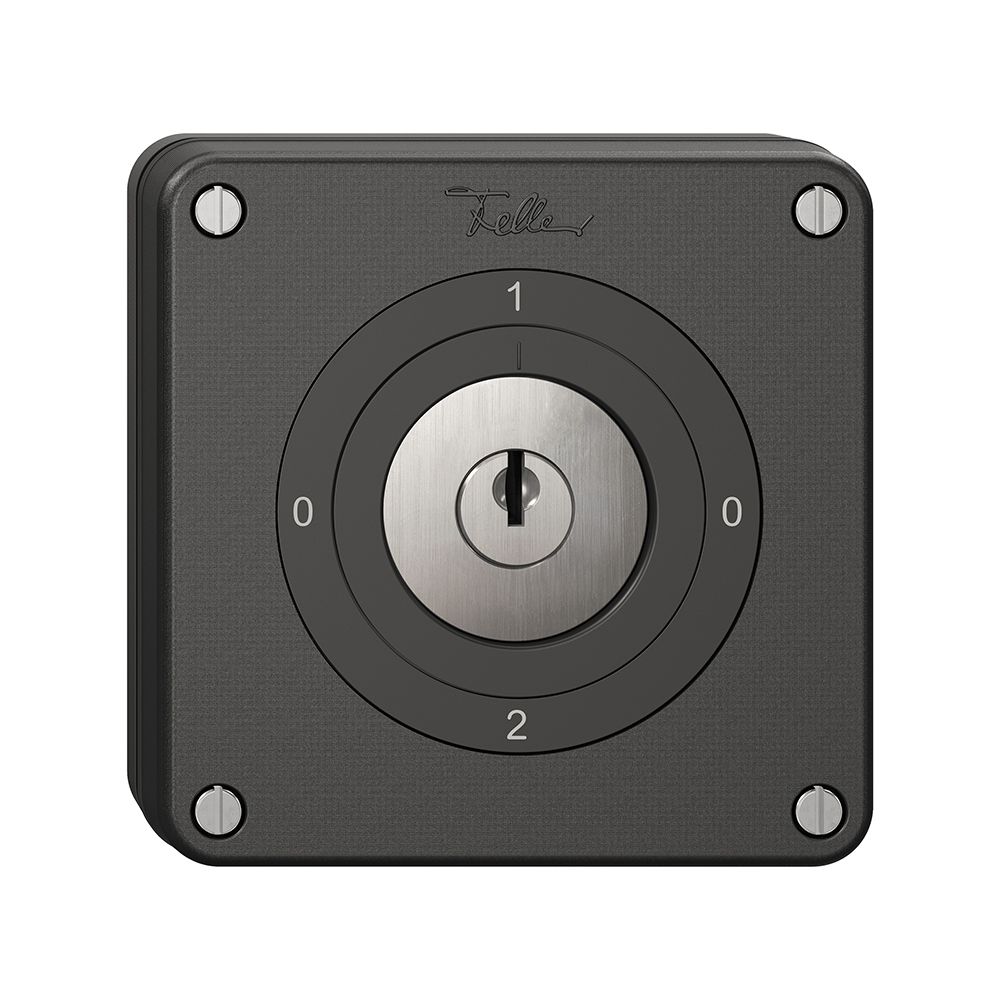 NUPU-Drehschalter NEVO, 2/1 L, mit Schloss&2 Schlüsseln, KS, 0-1-0-2, schwarz