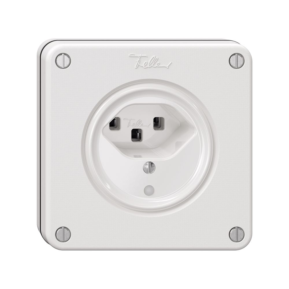 NUPU-Steckdose NEVO, 1×T23, m.LED, weiss