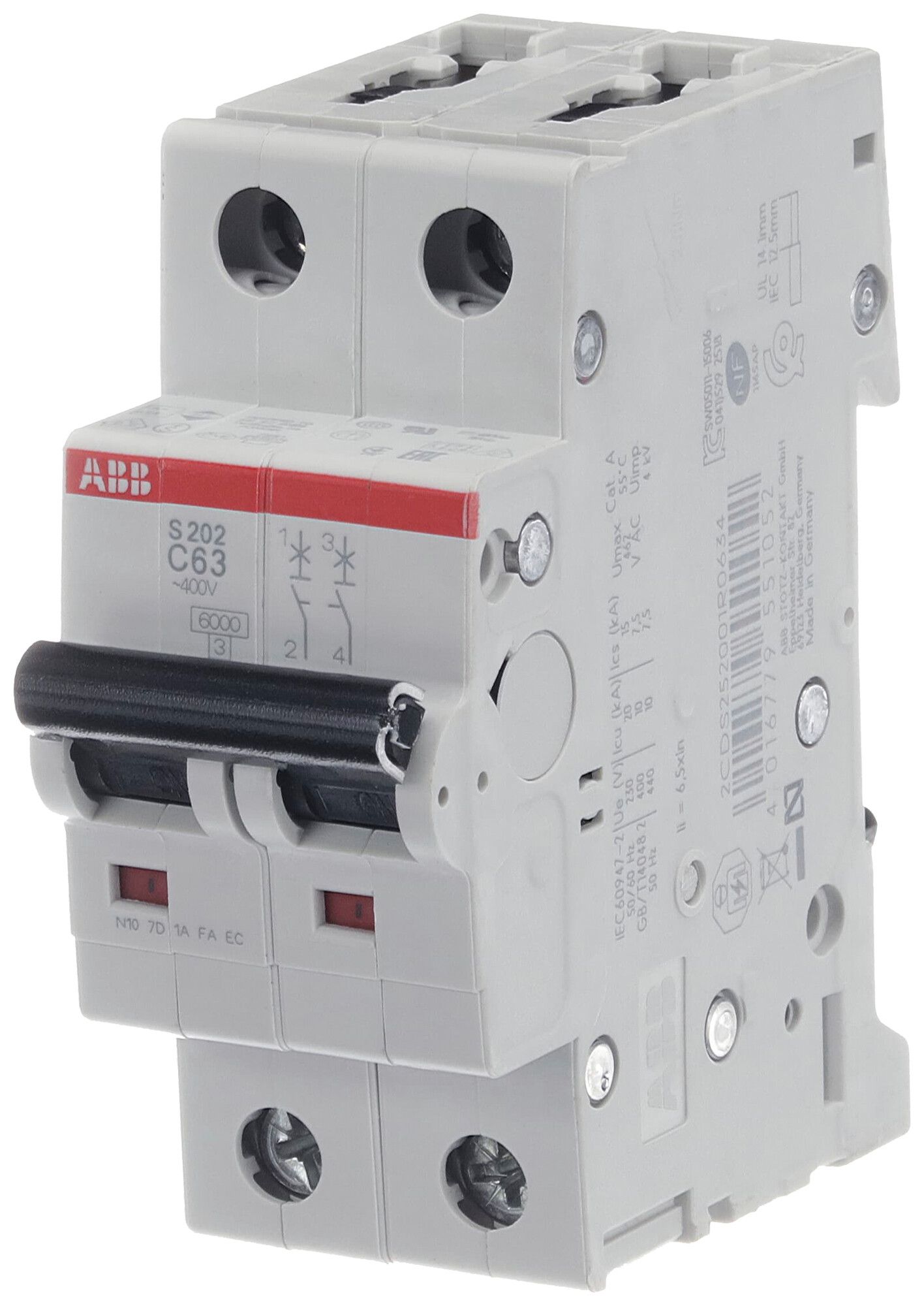 Leitungsschutzschalter ABB S202-C63 63A C 6kA