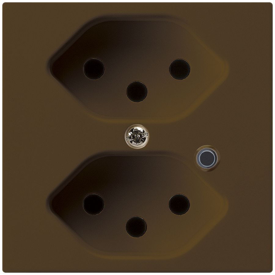 Prise Hager kallysto 2×T13 illuminé A brun