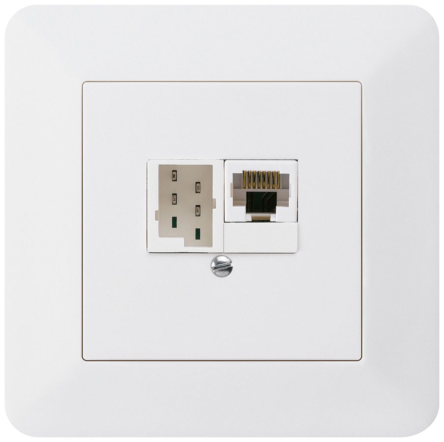 Boîte ENC kallysto.trend 1×RJ45u+1×TT83 blanc