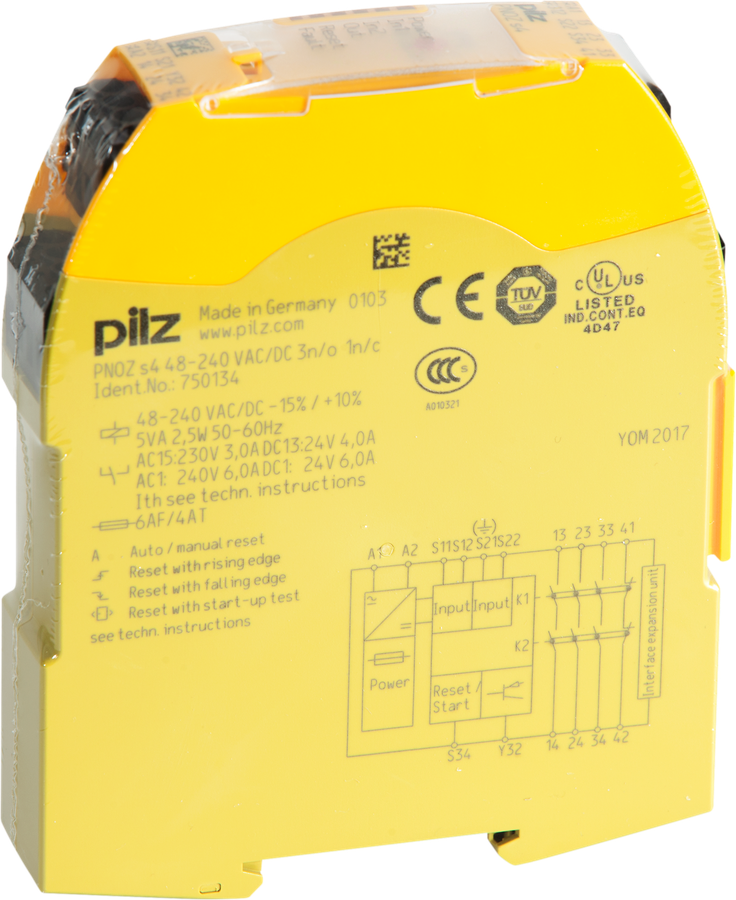 Not-Halt Schaltgerät, Schutztürwächter PNOZ s4 48-240VACDC 3 n/o 1 n/c